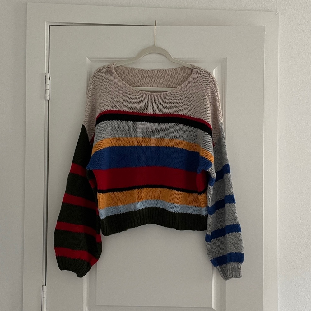 Micas Indie Striped Sweater Relaxed Fit Drop Shoulder Deconstruct Artisanal